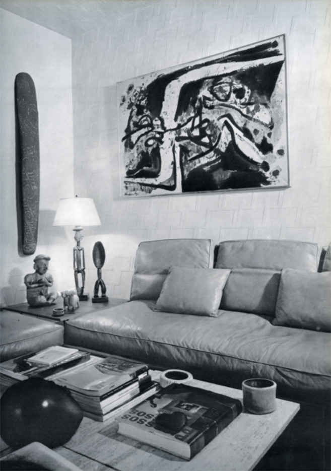 Samuel’s fumoir, shown in this ca. 1963