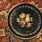 英國古董手繪花樣拖盤