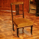 英國桃花心木鑲嵌穿鞋椅